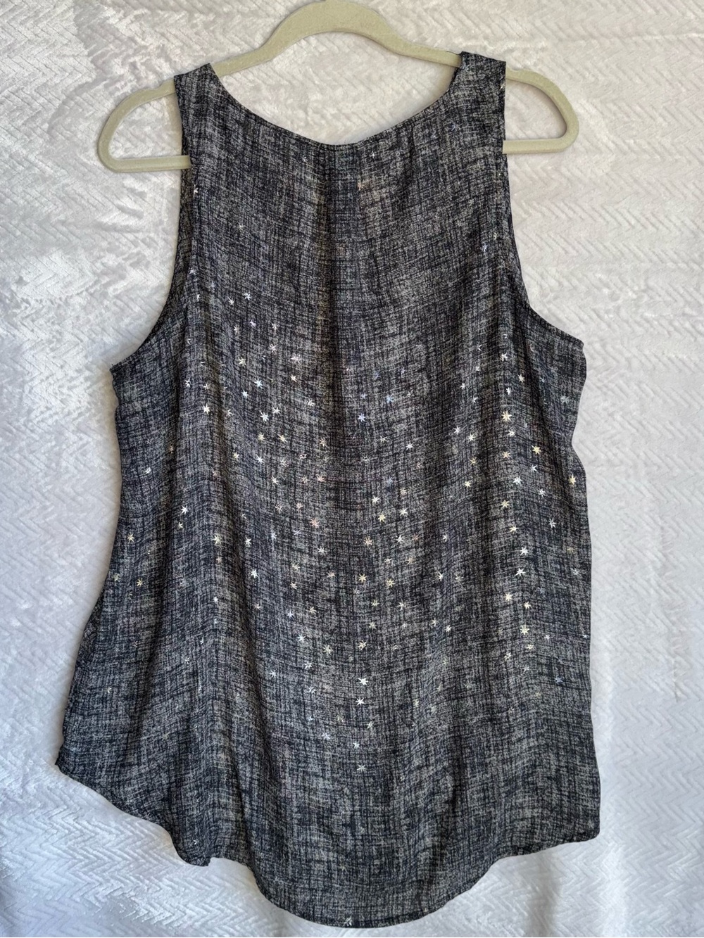 Torrid Black Gray Metallic Star Celestial Tank Blouse Size 0 - Picture 4 of 9
